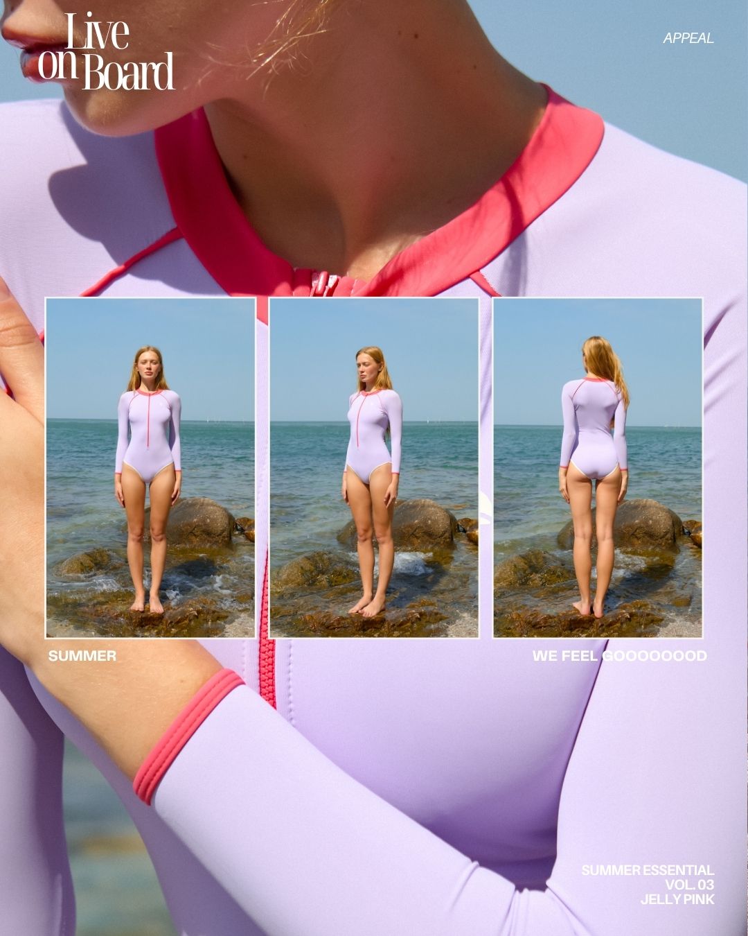 Live on Board One Piece - Jelly Pink