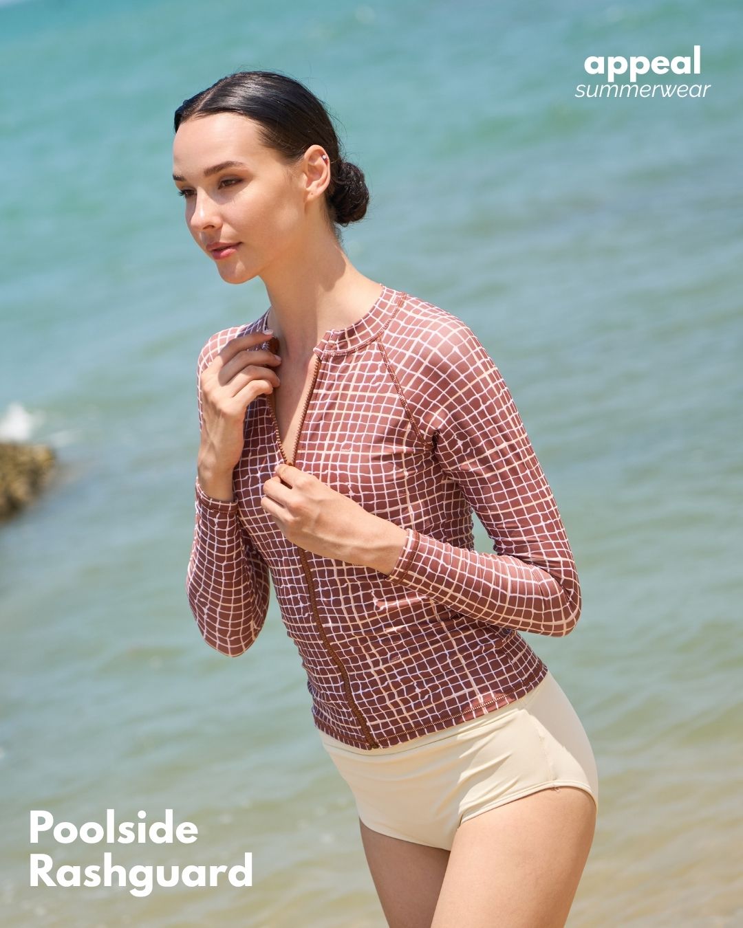 Poolside Zipper Rash guard